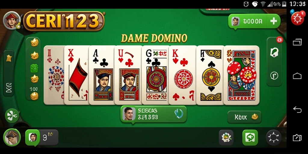 Screenshot menunjukkan gameplay seru Domino CERI123 dengan tampilan yang menarik.