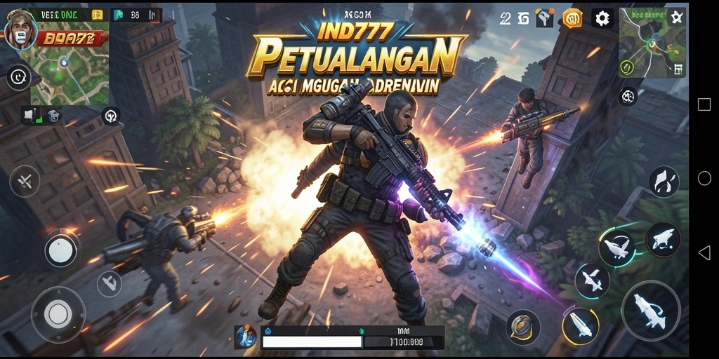 Screenshot menunjukkan pertarungan intens dalam gameplay aksi.