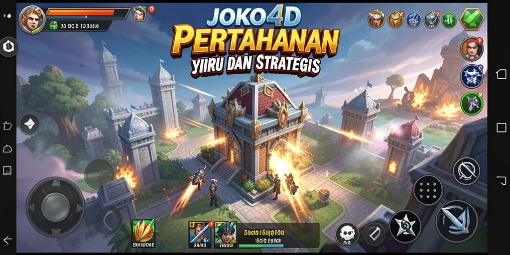 Screenshot utama JOKO4D menampilkan gameplay intens Tower Defense.