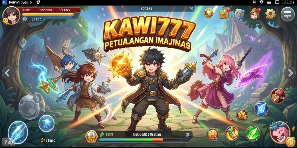 Tangkapan layar KAWI777 menampilkan aksi pertarungan karakter anime yang seru.
