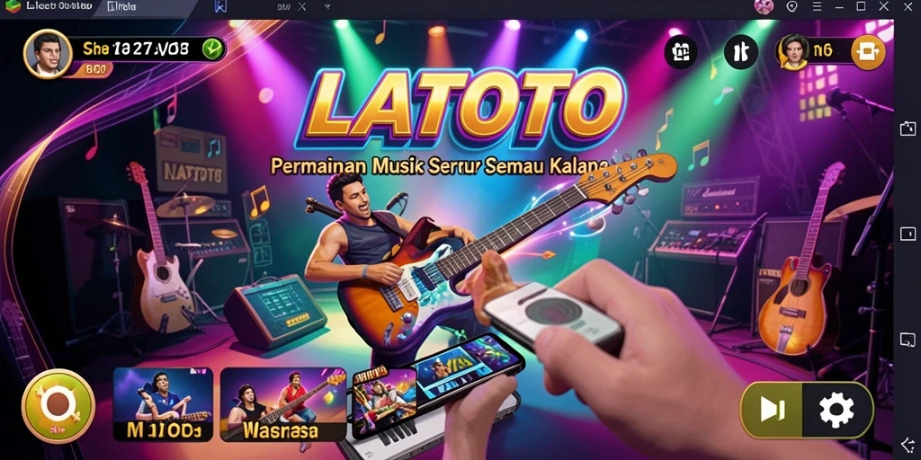 Tampilan gameplay LATOTO yang seru dan interaktif dalam dunia musik.