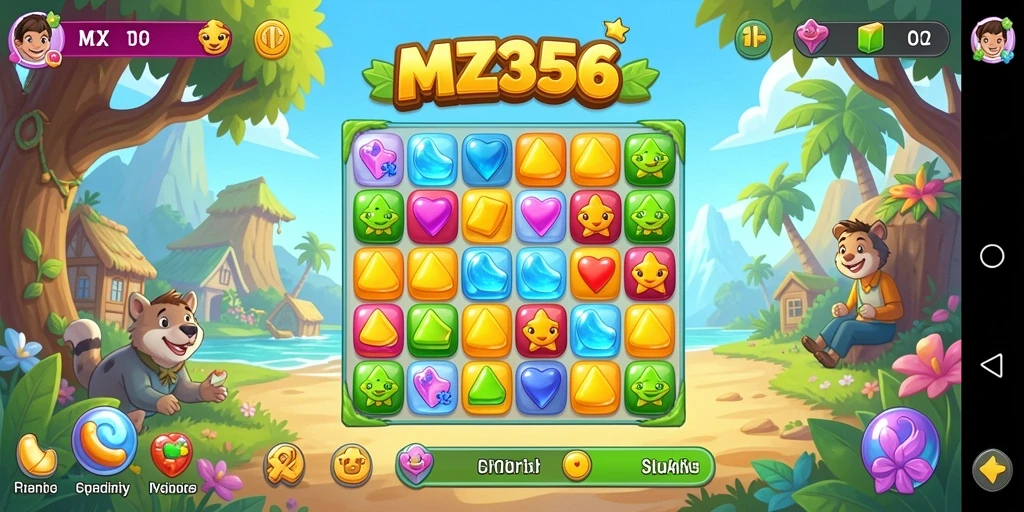 Screenshot dari gameplay MZ356 menampilkan keseruan dalam mencocokkan objek.