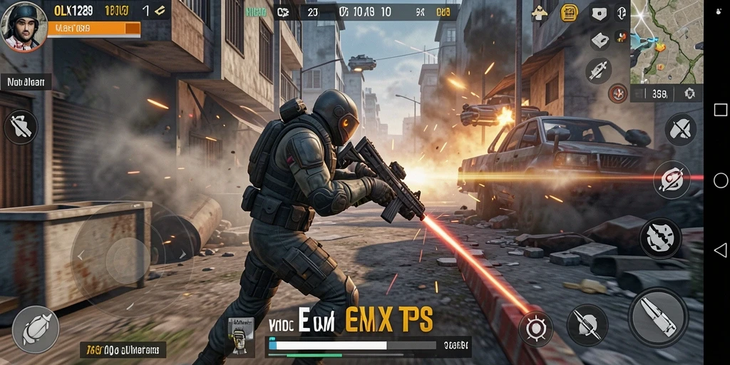 Tampilan gameplay seru dari OLX128 yang penuh aksi.