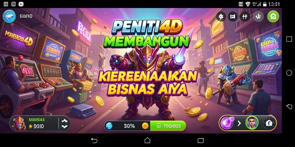 Screenshot gameplay menunjukkan strategi membangun bisnis yang kreatif.
