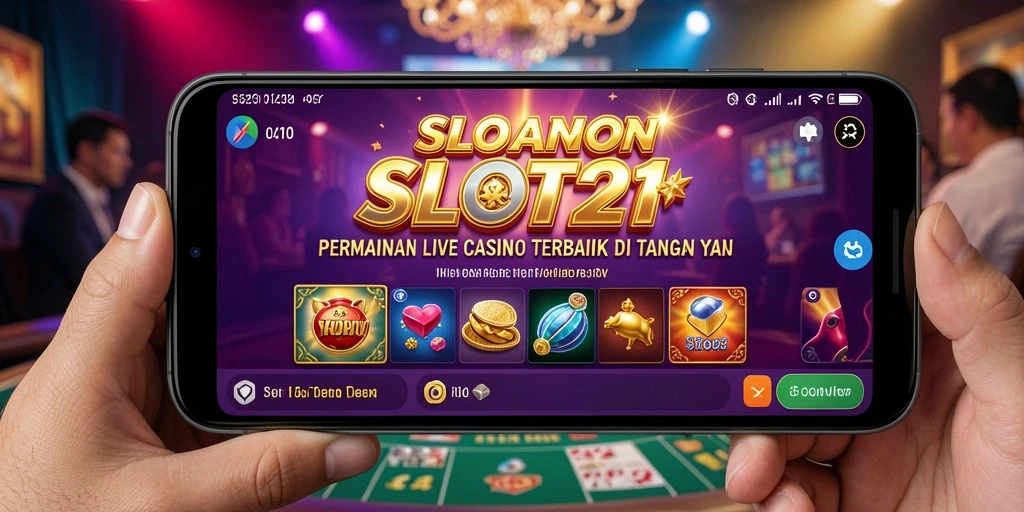 Screenshot gameplay SLOT21 menampilkan suasana Live Casino yang mendebarkan.