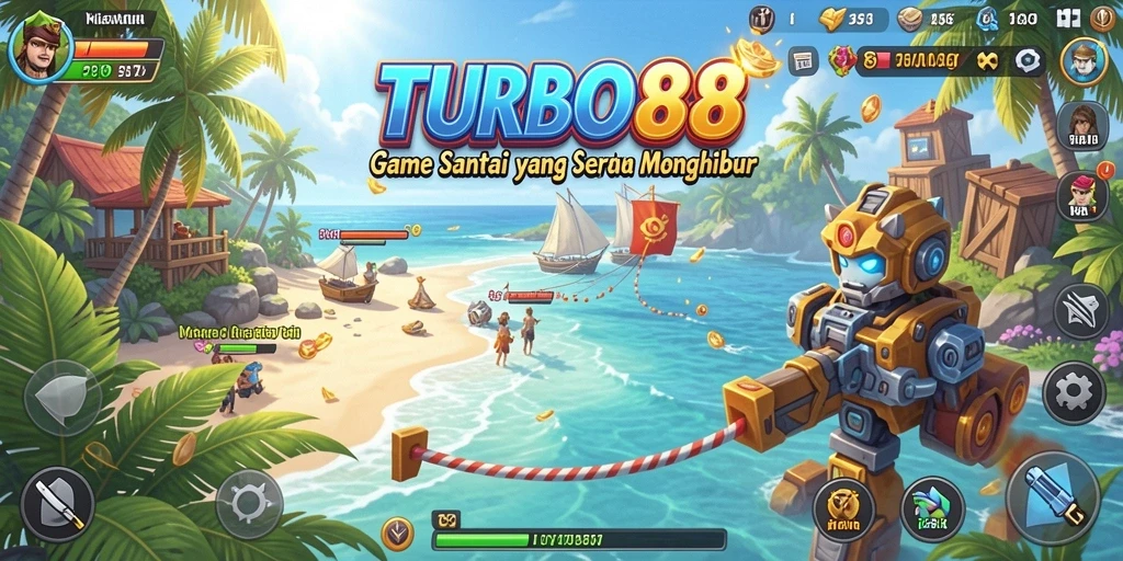 Screenshot utama TURBO88 menampilkan gameplay yang menyenangkan dan interaktif.